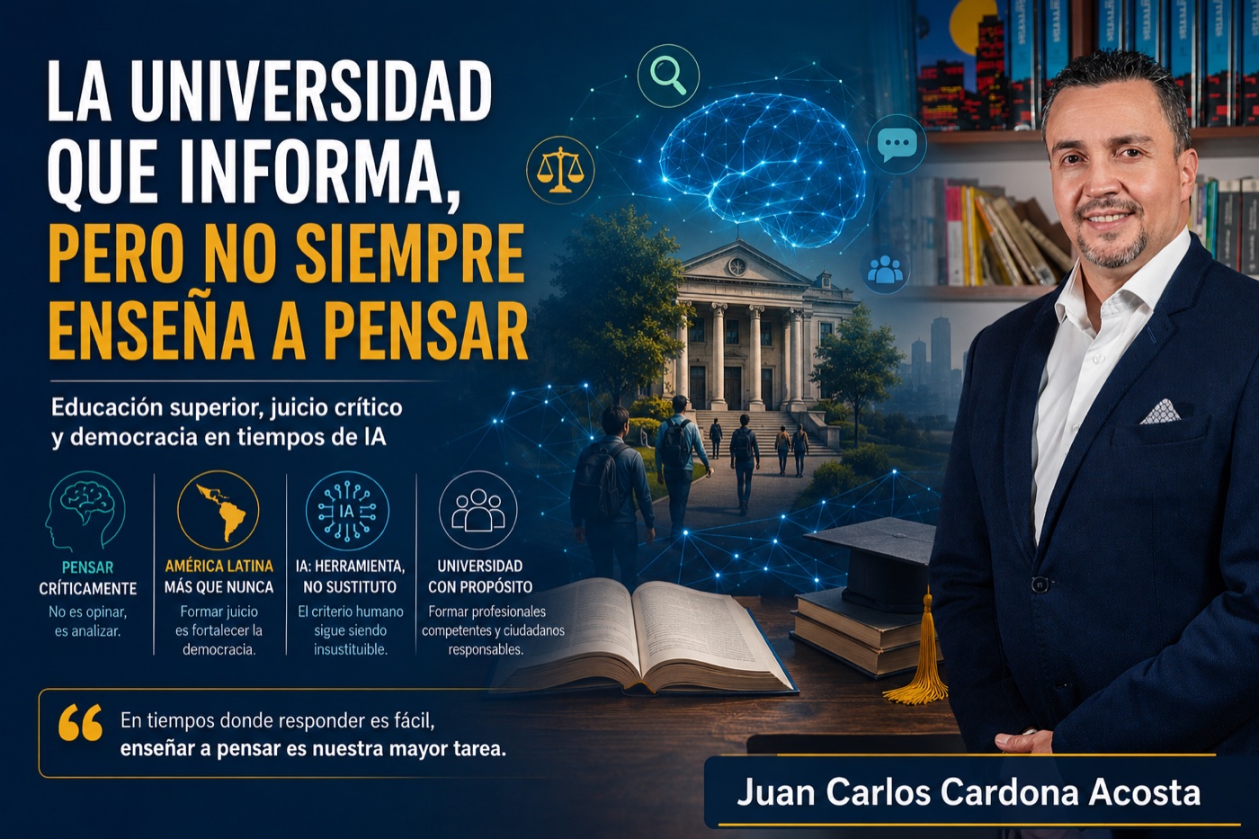 Ilustración de portada: La universidad que informa, pero no siempre enseña a pensar